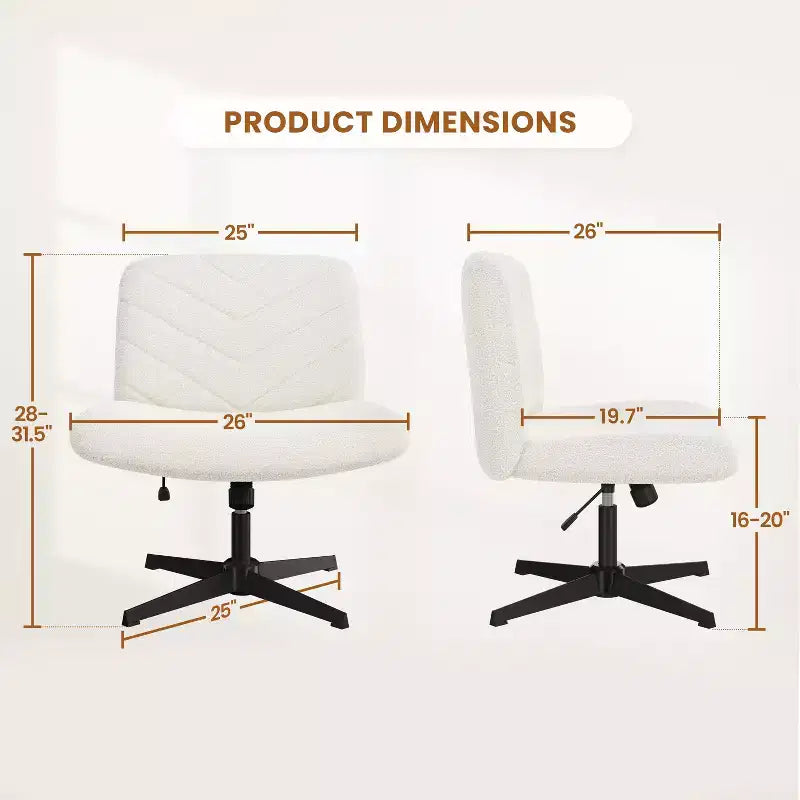 Yaheetech Chaise de bureau pivotante Boucle pour bureau à domicile, Blanche