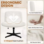 Yaheetech Chaise de bureau pivotante Boucle pour bureau à domicile, Blanche