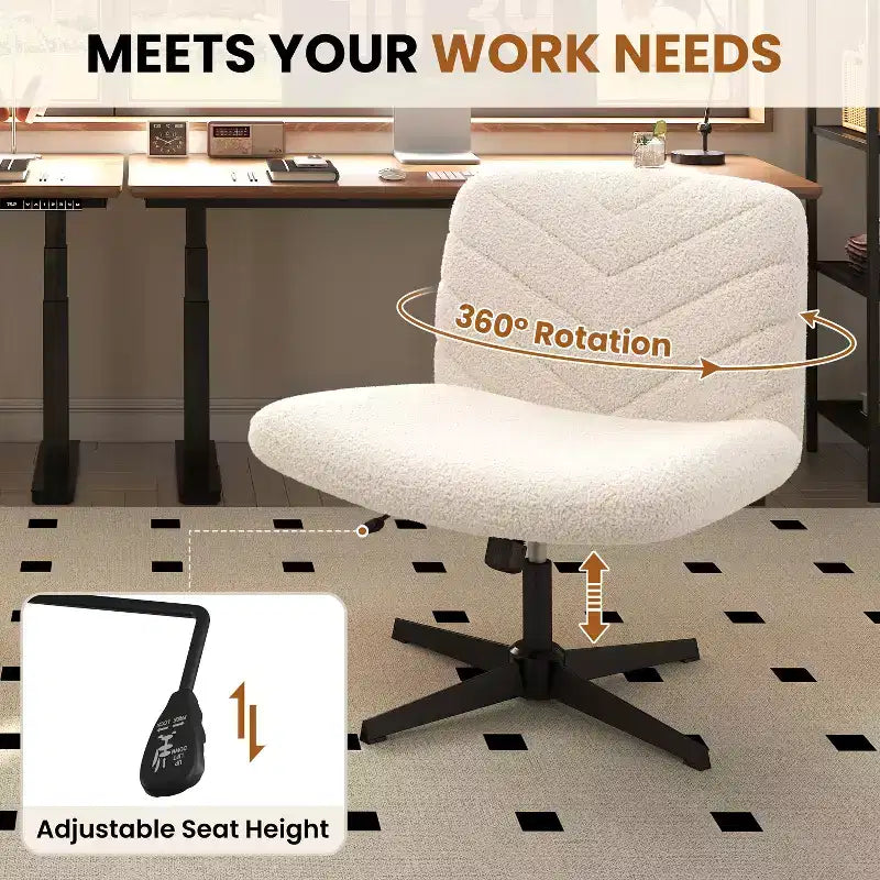 Yaheetech Chaise de bureau pivotante Boucle pour bureau à domicile, Blanche