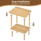 Table d'appoint à 2 niveaux style bohème Hommpa avec étagère de rangement, parfaite pour les petits espaces
