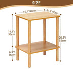 Table d'appoint à 2 niveaux style bohème Hommpa avec étagère de rangement, parfaite pour les petits espaces