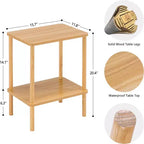 Table d'appoint à 2 niveaux style bohème Hommpa avec étagère de rangement, parfaite pour les petits espaces