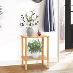 Table d'appoint à 2 niveaux style bohème Hommpa avec étagère de rangement, parfaite pour les petits espaces
