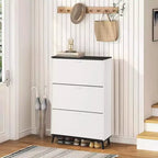 Meuble à chaussures, Meuble de rangement pour chaussures avec 3 tiroirs basculants, Organisateur de chaussures autonome avec pieds, 47"