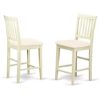 Tabouret de comptoir HomeStock - Chaises en bois hauteur pub en tissu de lin