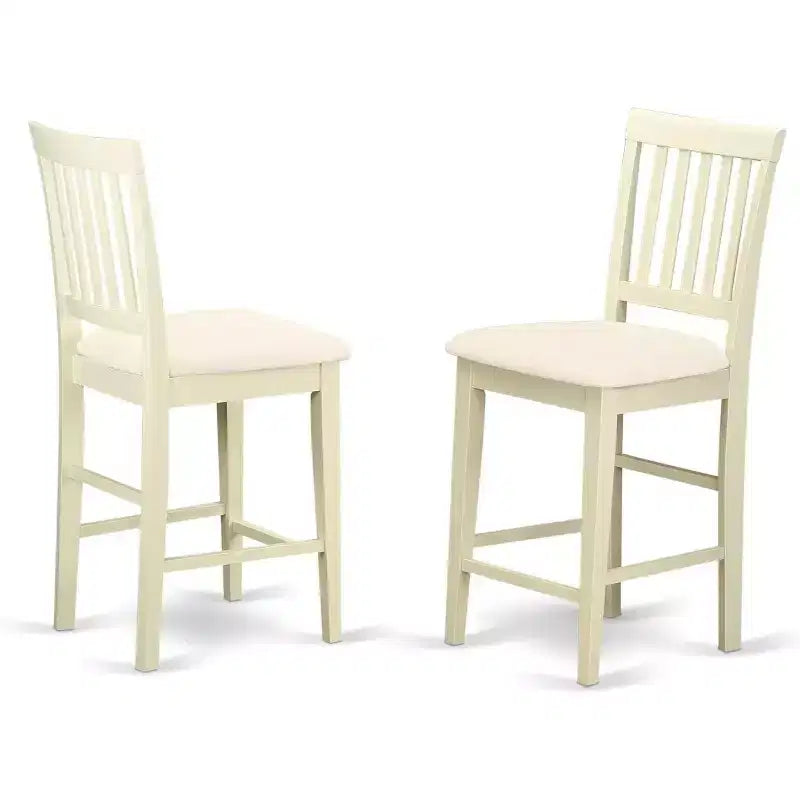 Tabouret de comptoir HomeStock - Chaises en bois hauteur pub en tissu de lin