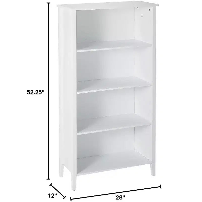 Bibliothèque en bois blanc à 4 étagères Kings Brand Furniture