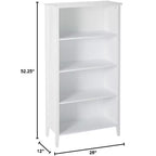 Bibliothèque en bois blanc à 4 étagères Kings Brand Furniture