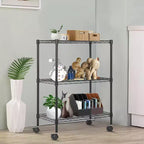 Meuble de rangement pour garde-manger à 3 niveaux BestMassage avec certification NSF et roulettes, conception peu encombrante, pieds réglables