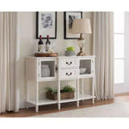 Kings Brand Furniture Wood Buffet Sideboard Cabinet Console Table, Cream White