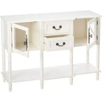 Kings Brand Furniture Buffet/Meuble de rangement en bois, Table console, Blanc crème