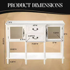 Kings Brand Furniture Buffet/Meuble de rangement en bois, Table console, Blanc crème
