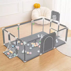 GOTGELIF 71x48 Parc Bébé Pliable à 4 Panneaux avec Panier de Basket