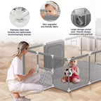 GOTGELIF 71x48 Parc Bébé Pliable à 4 Panneaux avec Panier de Basket