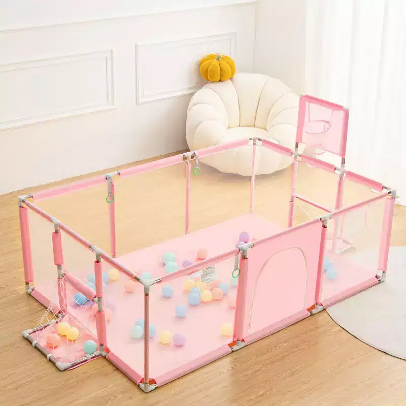 GOTGELIF 71x48 Parc Bébé Pliable à 4 Panneaux avec Panier de Basket