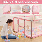 GOTGELIF 71x48 Parc Bébé Pliable à 4 Panneaux avec Panier de Basket