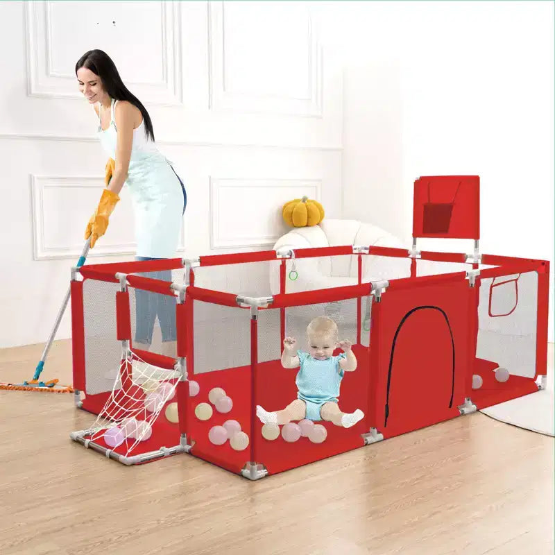 GOTGELIF 71x48 Parc Bébé Pliable à 4 Panneaux avec Panier de Basket