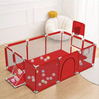 GOTGELIF 71x48 Parc Bébé Pliable à 4 Panneaux avec Panier de Basket