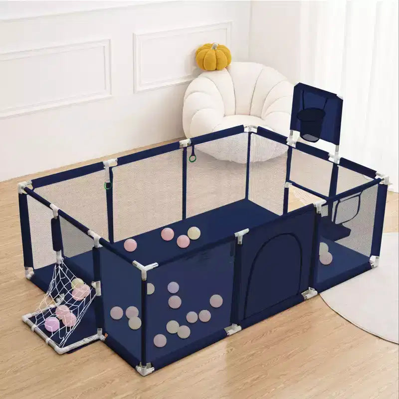 GOTGELIF 71x48 Parc Bébé Pliable à 4 Panneaux avec Panier de Basket