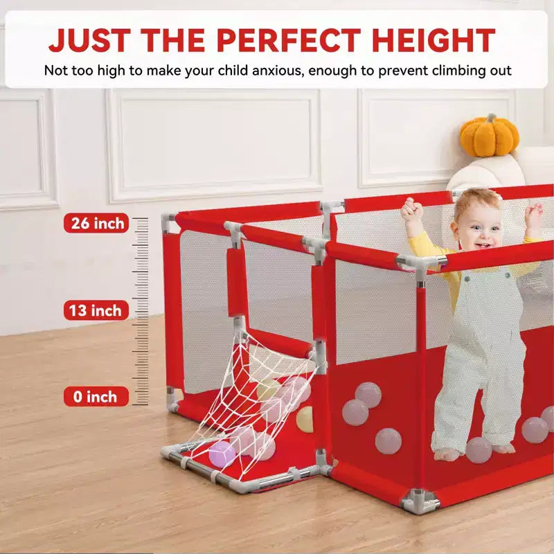 GOTGELIF 71x48 Parc Bébé Pliable à 4 Panneaux avec Panier de Basket