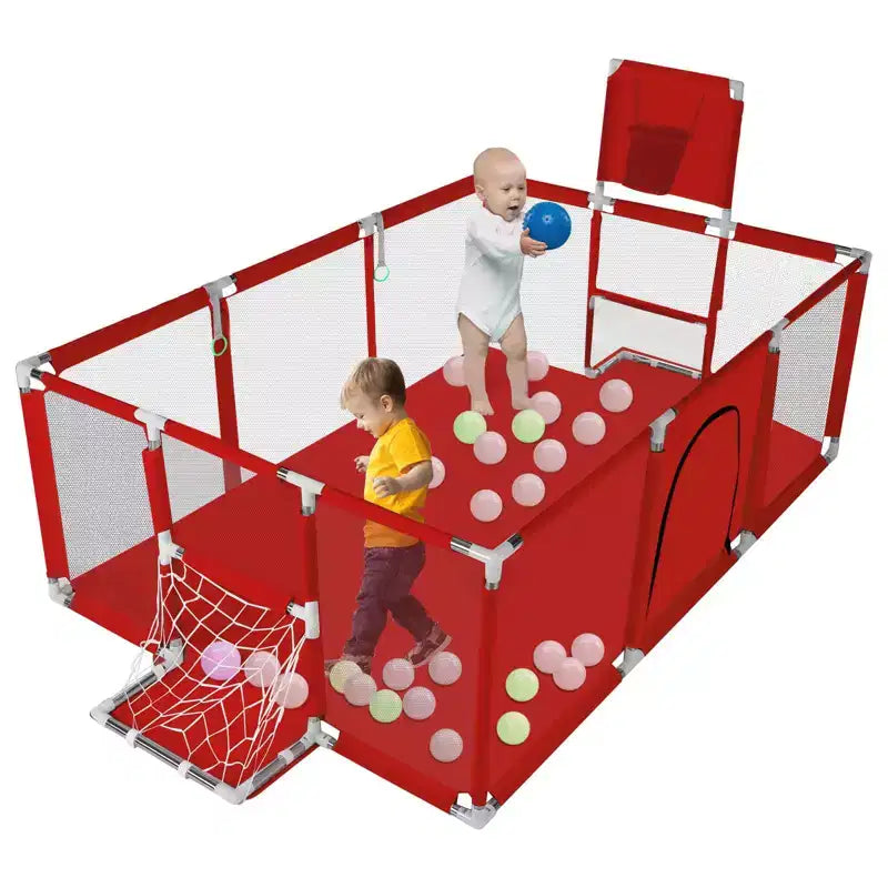 GOTGELIF 71x48 Parc Bébé Pliable à 4 Panneaux avec Panier de Basket