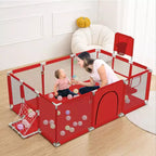 GOTGELIF 71x48 Parc Bébé Pliable à 4 Panneaux avec Panier de Basket