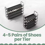 Élégant meuble à chaussures 4 niveaux au design compact et à assemblage facile – La solution de rangement parfaite pour les chaussures dans les couloirs et les placards.