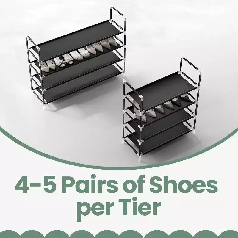 Élégant meuble à chaussures 4 niveaux au design compact et à assemblage facile – La solution de rangement parfaite pour les chaussures dans les couloirs et les placards.