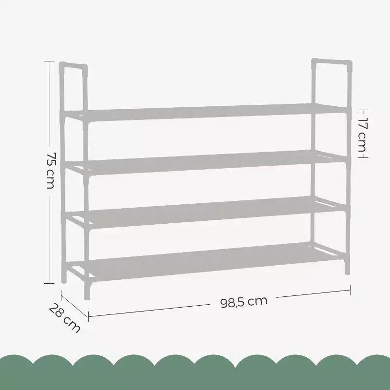 Élégant meuble à chaussures 4 niveaux au design compact et à assemblage facile – La solution de rangement parfaite pour les chaussures dans les couloirs et les placards.