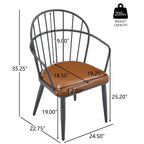 Christopher Knight Home Drats Chaises de salle à manger modernes en similicuir avec pieds en métal (Lot de 2), Brun/Noir