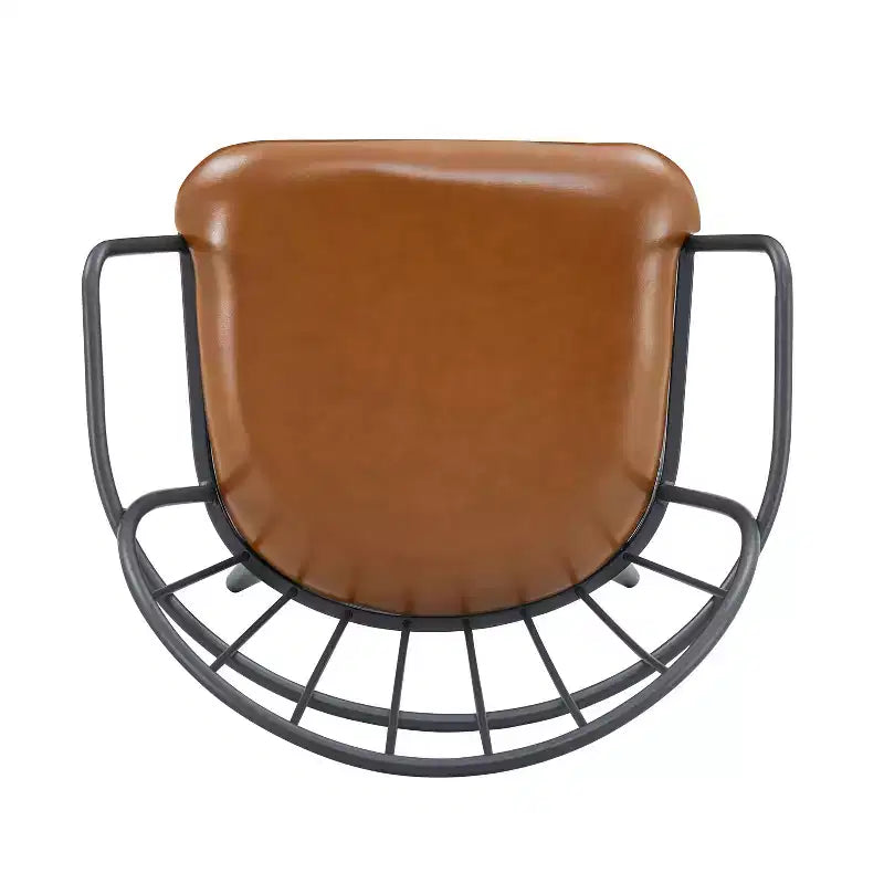 Christopher Knight Home Drats Chaises de salle à manger modernes en similicuir avec pieds en métal (Lot de 2), Brun/Noir