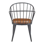 Christopher Knight Home Drats Chaises de salle à manger modernes en similicuir avec pieds en métal (Lot de 2), Brun/Noir