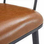 Christopher Knight Home Drats Chaises de salle à manger modernes en similicuir avec pieds en métal (Lot de 2), Brun/Noir