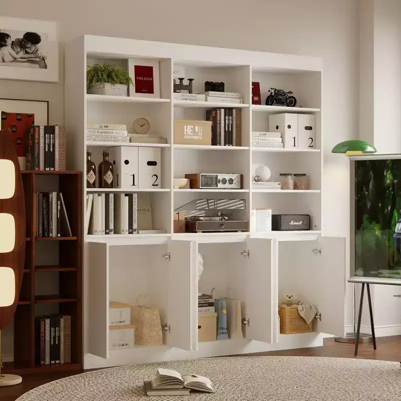 Bibliothèque Famapy Grande Taille Blanche : Un Espace de Rangement Généreux dans un Design Minimaliste