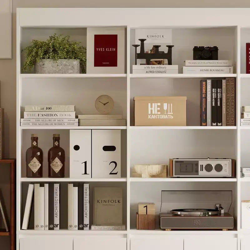 Bibliothèque Famapy Grande Taille Blanche : Un Espace de Rangement Généreux dans un Design Minimaliste
