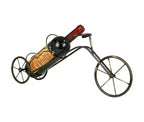 LIVVIE Range-bouteille individuel autoportant en forme de tricycle de style vintage classique, support à vin en forme de vélo pour comptoir et table