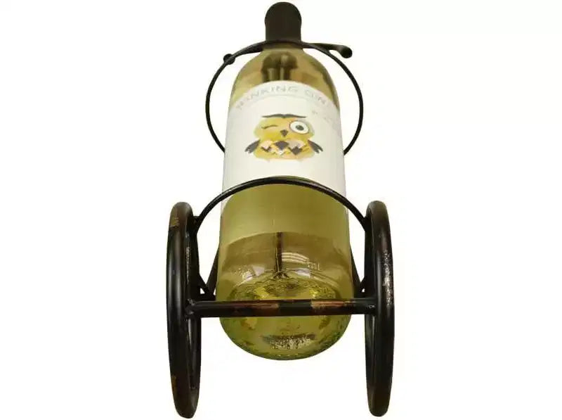 LIVVIE Range-bouteille individuel autoportant en forme de tricycle de style vintage classique, support à vin en forme de vélo pour comptoir et table