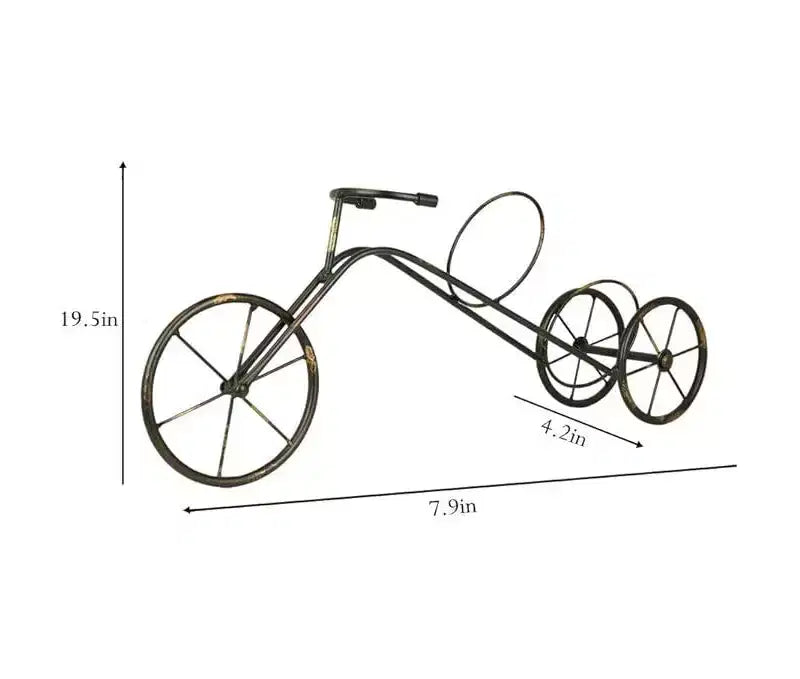 LIVVIE Range-bouteille individuel autoportant en forme de tricycle de style vintage classique, support à vin en forme de vélo pour comptoir et table