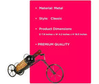 LIVVIE Range-bouteille individuel autoportant en forme de tricycle de style vintage classique, support à vin en forme de vélo pour comptoir et table