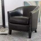 Fauteuil Club Rembourré Contemporain GDFStudio Hawthorne avec Clous Décoratifs