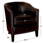 Fauteuil Club Rembourré Contemporain GDFStudio Hawthorne avec Clous Décoratifs