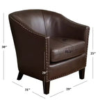 Fauteuil Club Rembourré Contemporain GDFStudio Hawthorne avec Clous Décoratifs