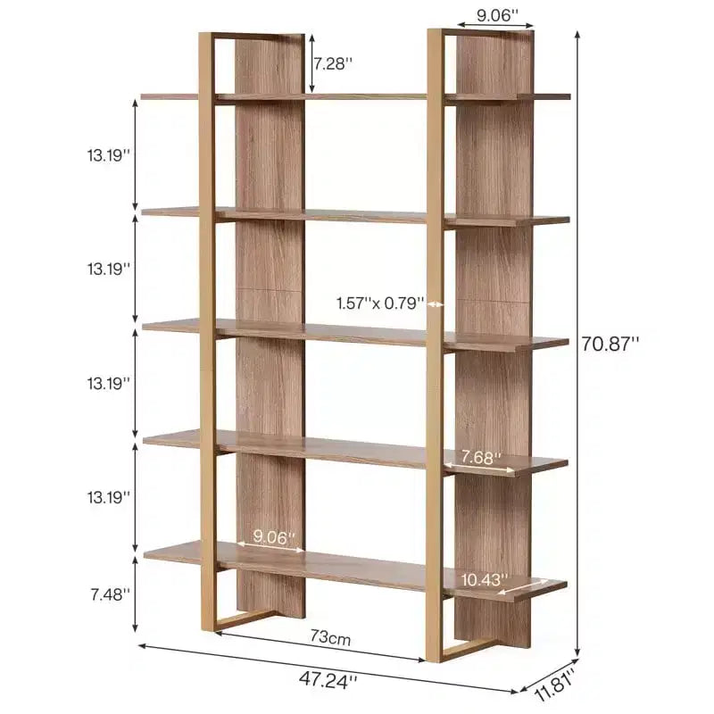 Étagère bibliothèque à 5 niveaux de 180 cm