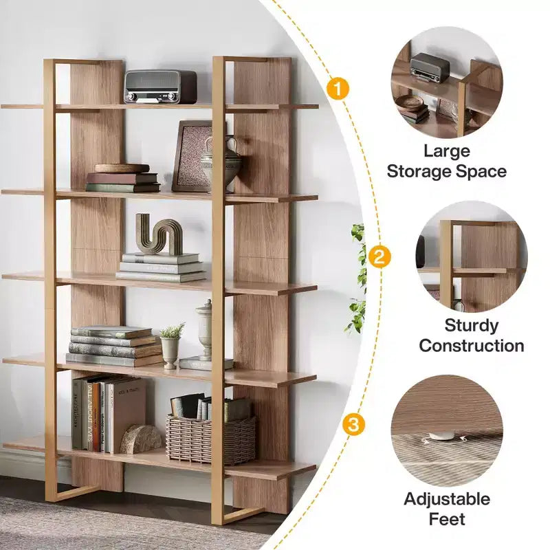 Étagère bibliothèque à 5 niveaux de 180 cm