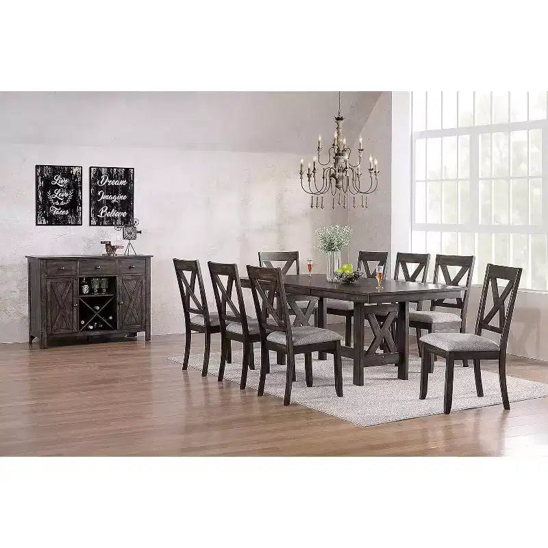 Kings Brand Furniture - Chaises de salle à manger capitonnées en bois marron Lewiston (Lot de 2)
