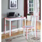 Kings Brand Furniture Bureau pour ordinateur portable/écriture Duluth (blanc)