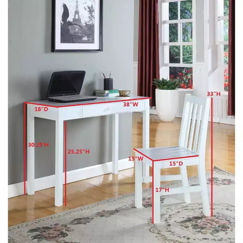 Kings Brand Furniture Bureau pour ordinateur portable/écriture Duluth (blanc)
