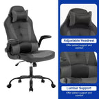 Chaise de bureau BestMassage Chaise de jeu Chaise de bureau d'ordinateur avec support lombaire et appui-tête réglable et chaise de joueur en cuir PU pour adultes