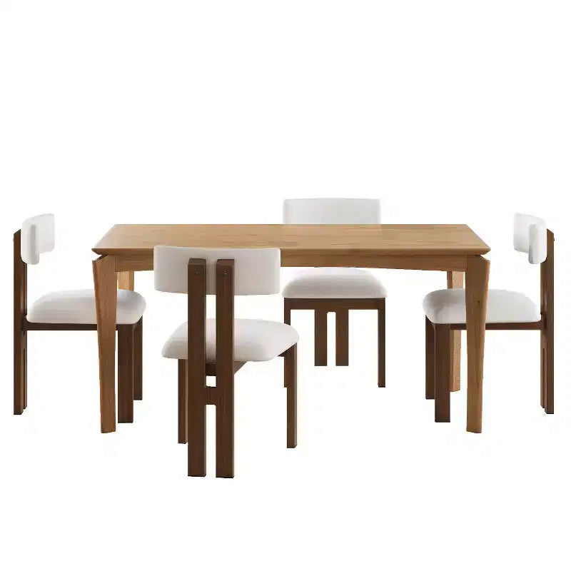 Ensemble de salle à manger Christopher Knight Home Willow 5 pièces en bois et métal rembourré