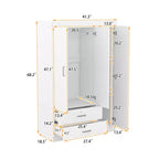 Armoire Whisen Wood à 3 portes avec tringle à vêtements, 2 tiroirs et étagères de rangement